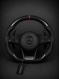Mercedes-AMG Performance Steering Wheel – Gloss Carbon Fiber, Perforated Leather & Red Center Stripe