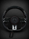 Mercedes-AMG Performance Steering Wheel – Gloss Carbon Fiber, Perforated Leather & LED Shift Indicator