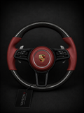 Porsche Exclusive Steering Wheel – Gloss Carbon Fiber & Bordeaux Leather