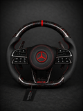Mercedes-AMG Performance Steering Wheel – Gloss Forged Carbon Fiber, Perforated Leather & Red Center Stripe