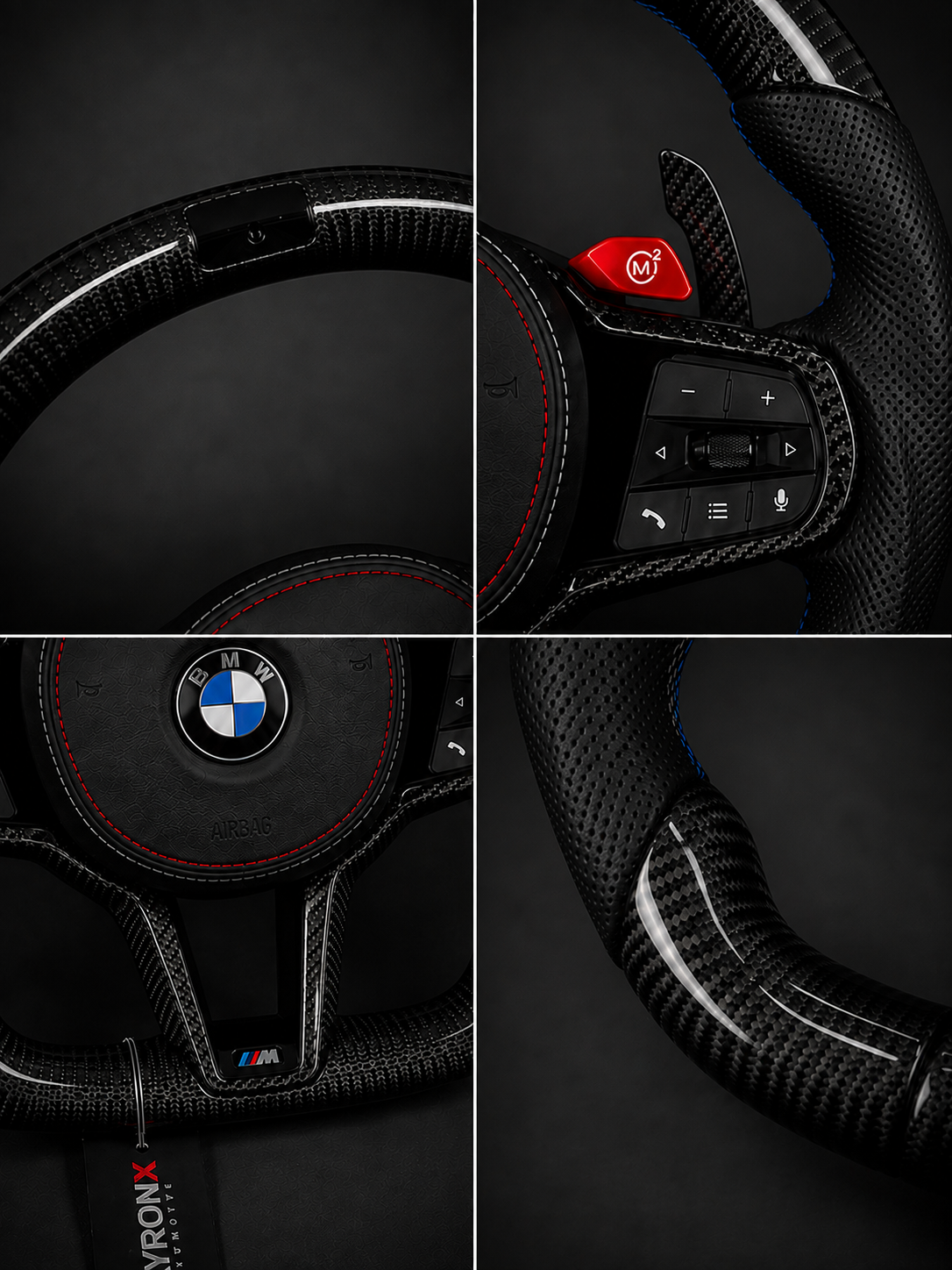 BMW M Performance Steering Wheel – Gloss Carbon Fiber, Perforated Leather, M Drive Buttons & LED Shift Indicator