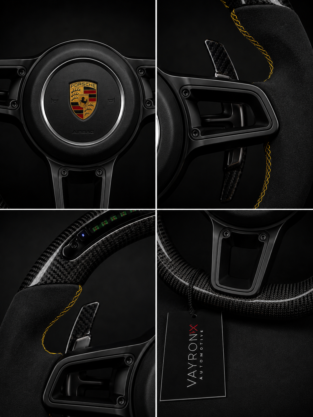 Porsche GT Performance Steering Wheel – Gloss Carbon Fiber, Alcantara & LED Display