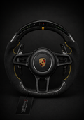 Porsche GT Performance Steering Wheel – Gloss Carbon Fiber, Alcantara & LED Display